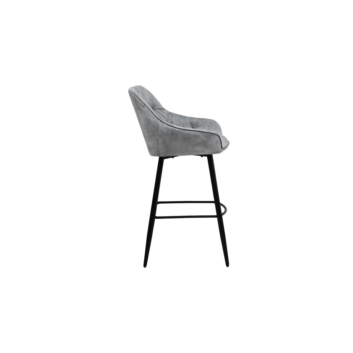 BarStool Liverpool - Set of 2 - 56x61x107 - Velvet/metal - lightGrey