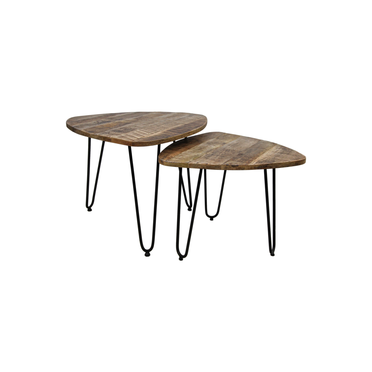 2 Piece coffee table set Dexter - ø60 cm - mango wood/iron