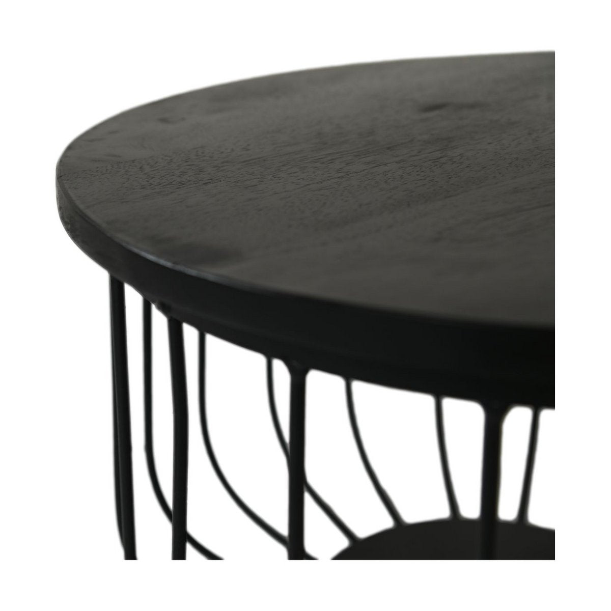 Coffee Table Maden - ø60 cm - Black - Mango wood/iron - Set of 2