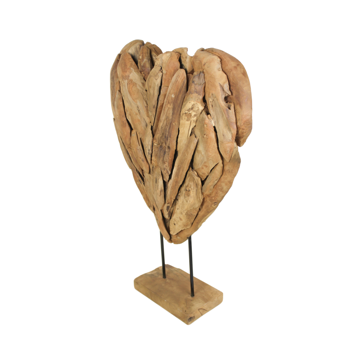 Wooden Heart Sculpture large - teak