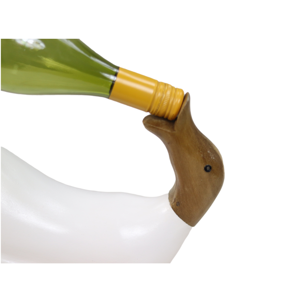 Bottle holder duck - 33x15x26 - White - Teak/bamboo