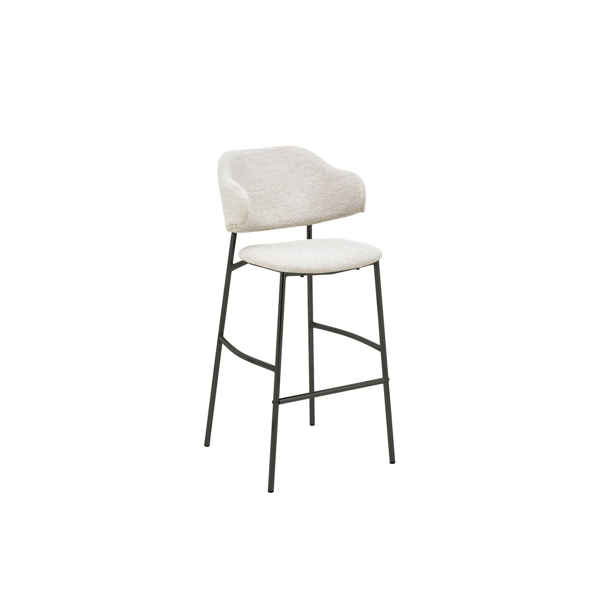 Barchair Tracy Set of 2 - 55X65X107 - White/Black - Alpine/metal