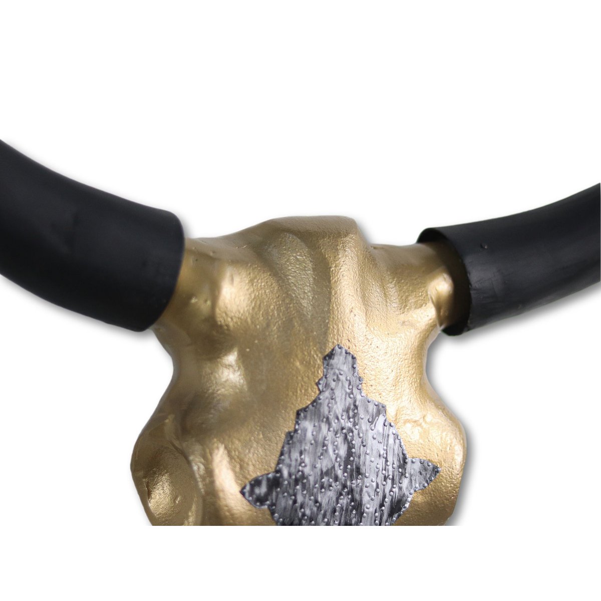 Buffalo head S - 60x60x10 - gold / black - metal.