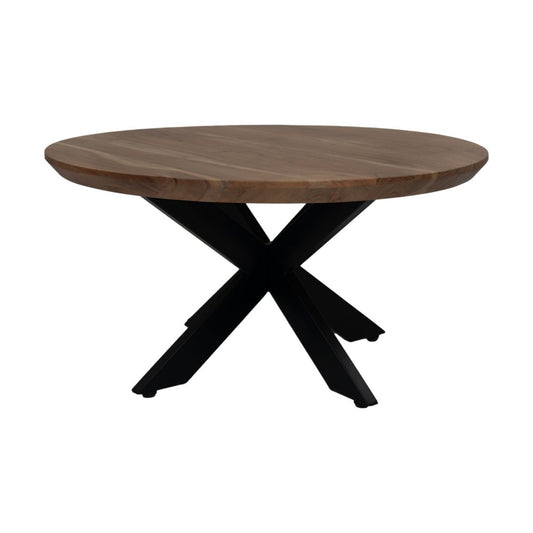 Coffee Table Zurich - 80x80x42 - Natural/Black - Swiss edge - Acaciawood/metal