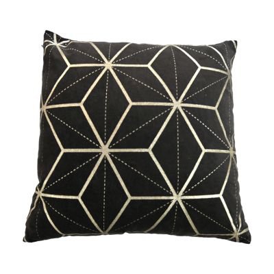 Cushion with print - 45x45 - Black/Gold - Velvet