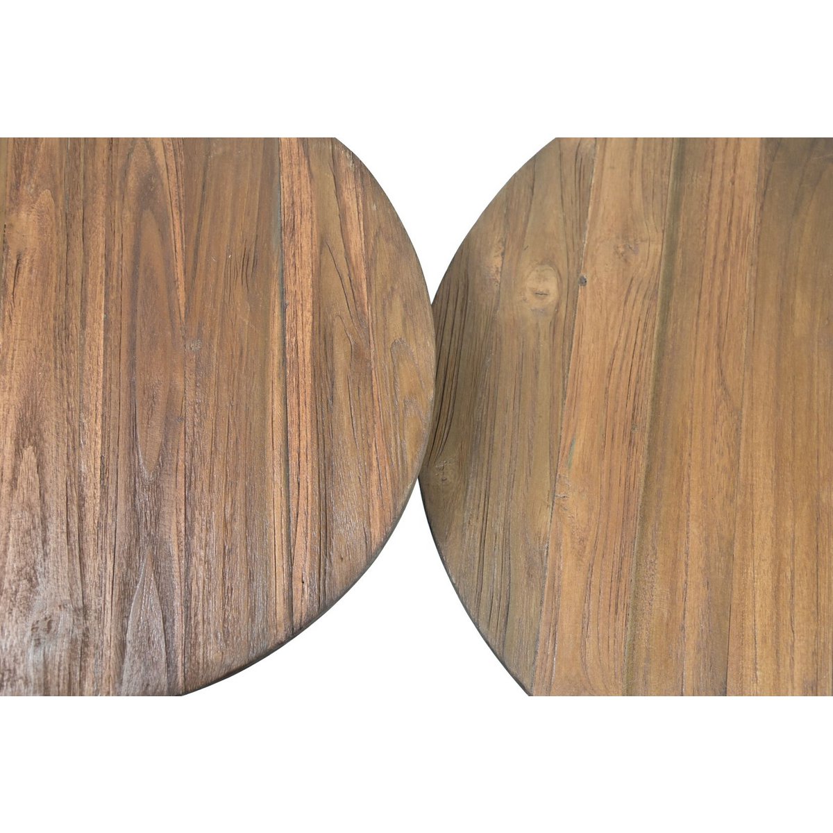 Coffee Tables Round Set of 2 - Ø60x43.5/Ø50x48.5 - Natural - Teak