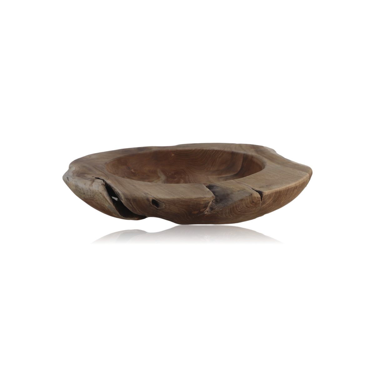 Fruit bowl large (Beeswax treated) - ø38-45x15 - Natural - Teak – venezia.