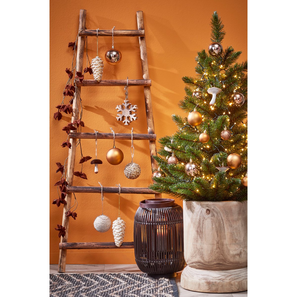 Decoration Ladder - L29 x W49 x H119 cm - Poplar wood - Brown